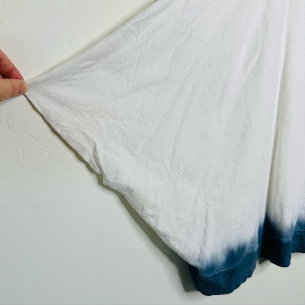 Aiko Blue Tie Dye Lightweight Zip Poncho Like Oversized Dolman Sleeve Top XS - Picture 3 of 6